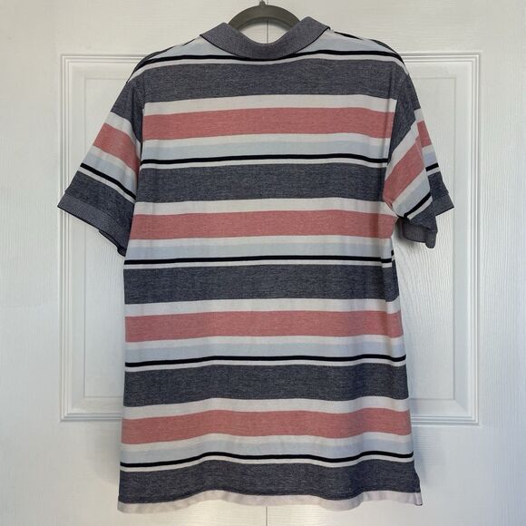 Men’s Izod Red/Blue Striped Polo Shirt Size L - Picture 3 of 6